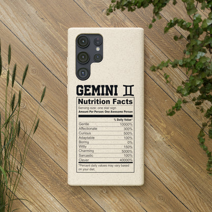 Gemini Ingredients Biodegradable Phone Case