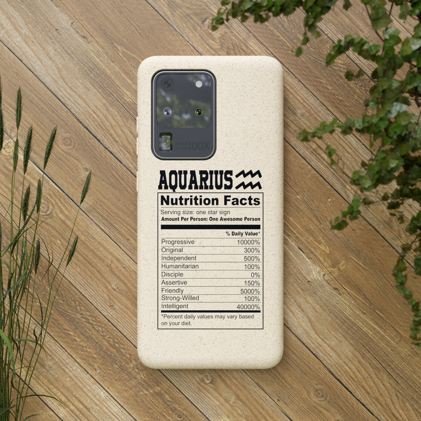 Aquarius Ingredients Biodegradable Phone Case