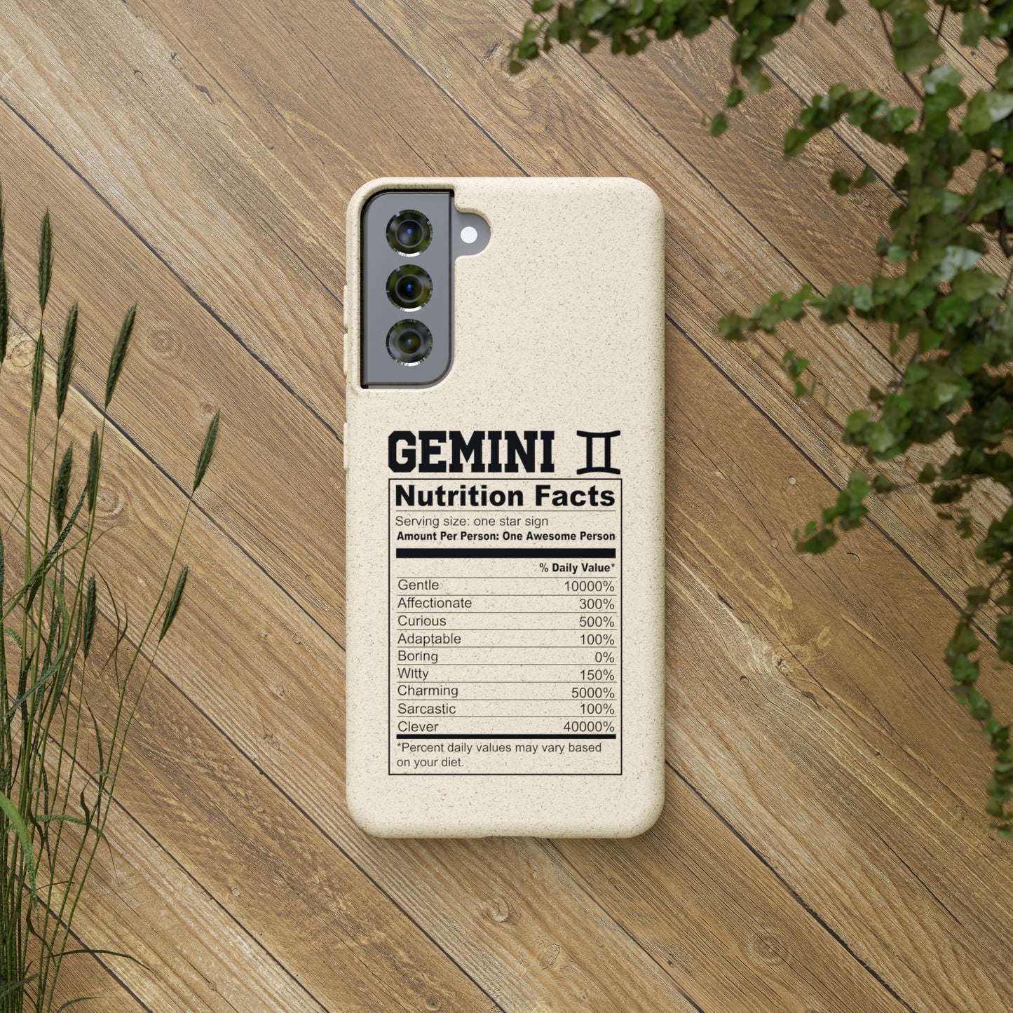 Gemini Ingredients Biodegradable Phone Case