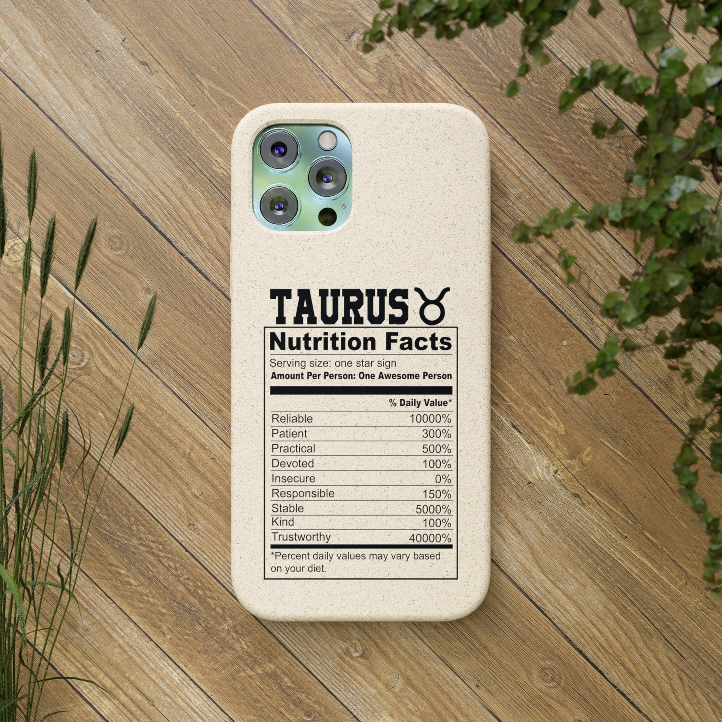 Taurus Ingredients Biodegradable Phone Case