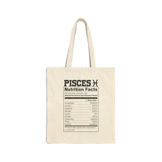 Pisces Ingredients - Canvas Tote Bag  Eco-Friendly