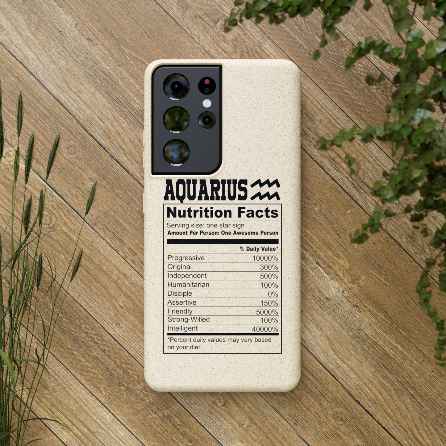 Aquarius Ingredients Biodegradable Phone Case