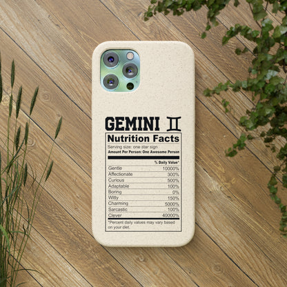 Gemini Ingredients Biodegradable Phone Case