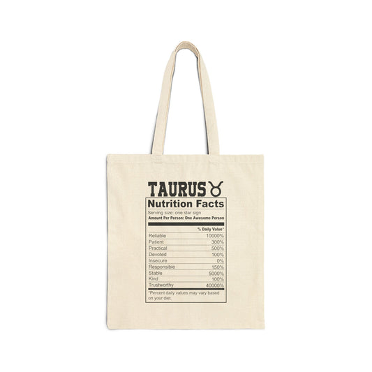 Taurus Ingredients - Canvas Tote Bag  Eco-Friendly