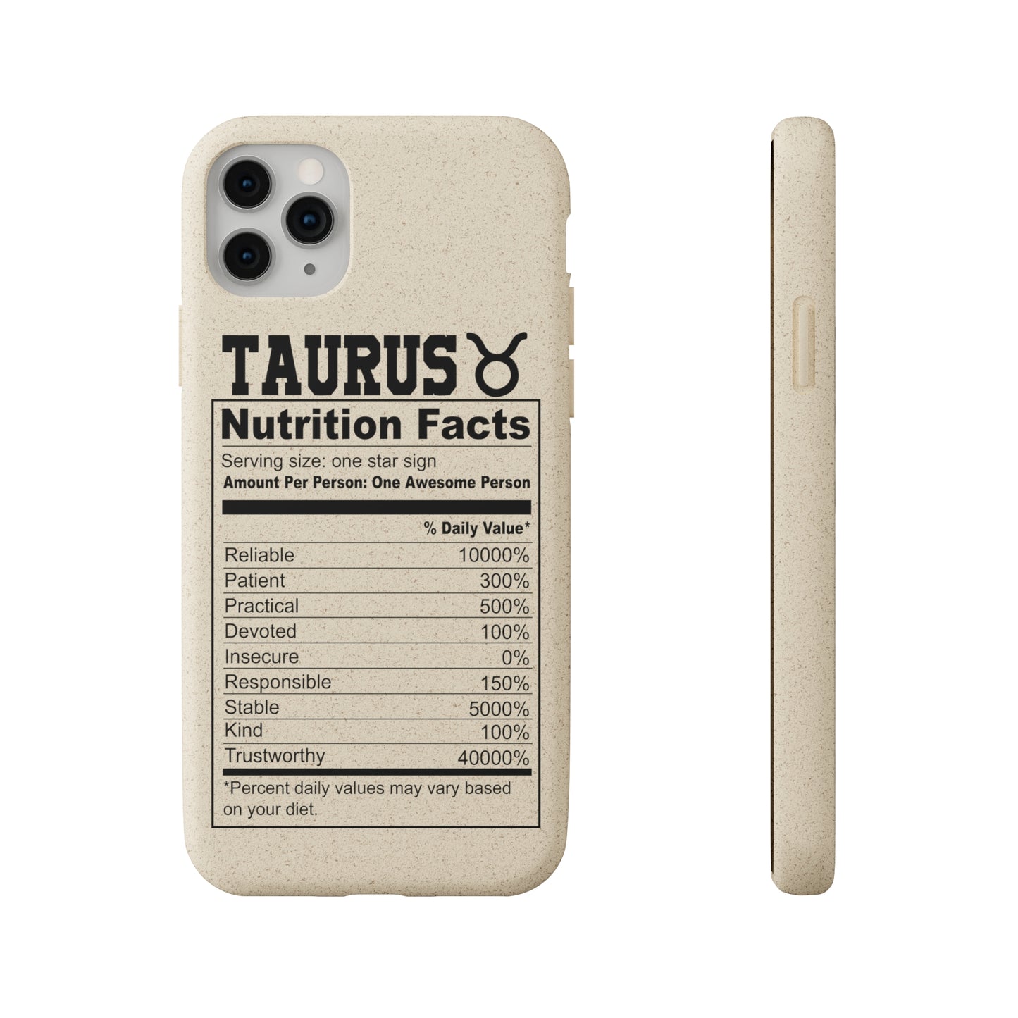 Taurus Ingredients Biodegradable Phone Case