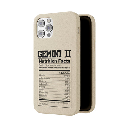 Gemini Ingredients Biodegradable Phone Case