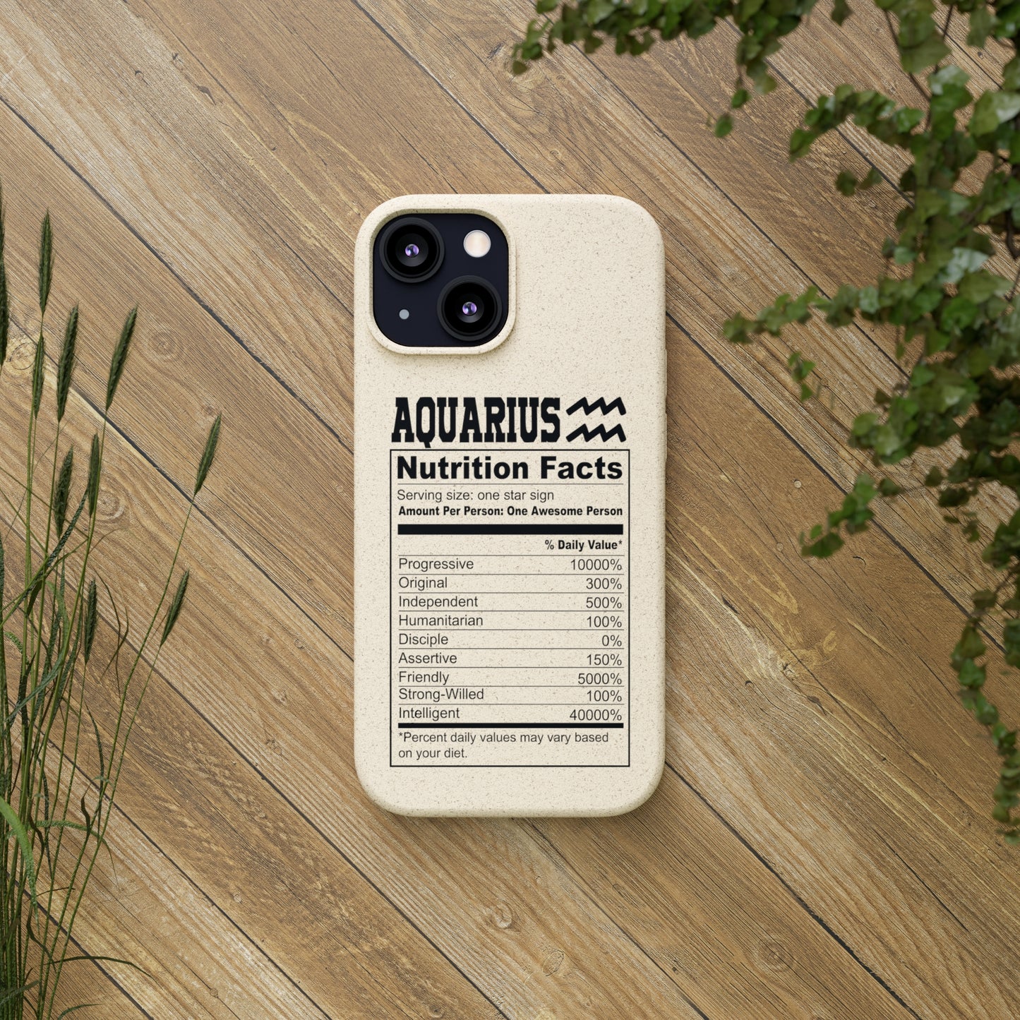 Aquarius Ingredients Biodegradable Phone Case