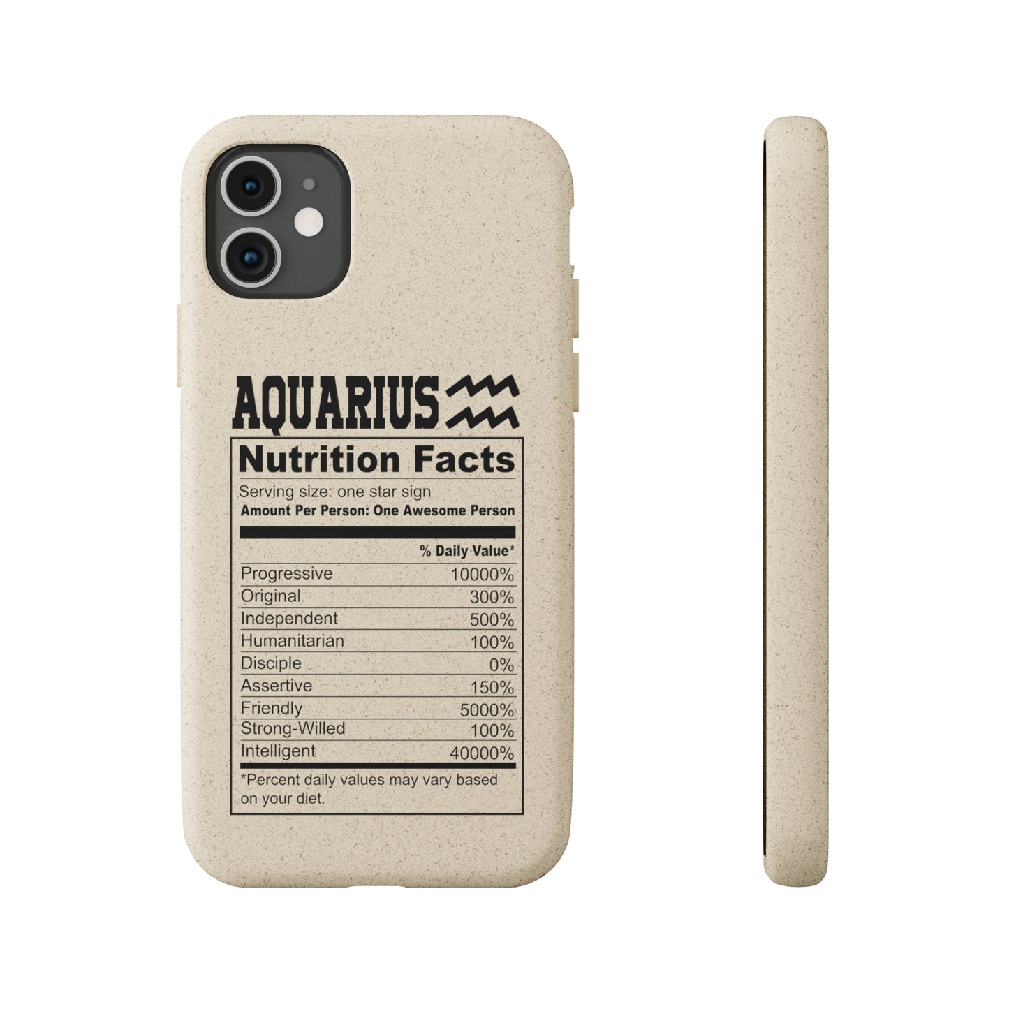 Aquarius Ingredients Biodegradable Phone Case