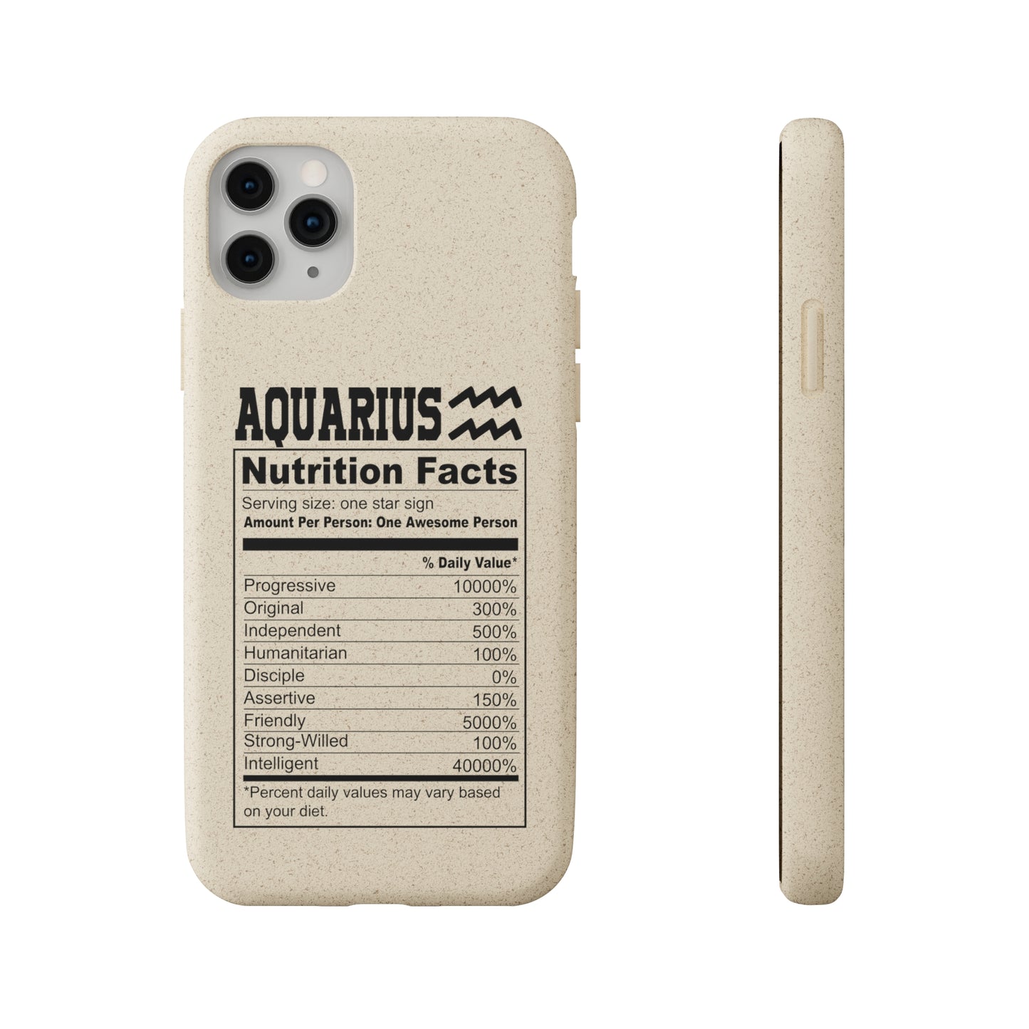 Aquarius Ingredients Biodegradable Phone Case