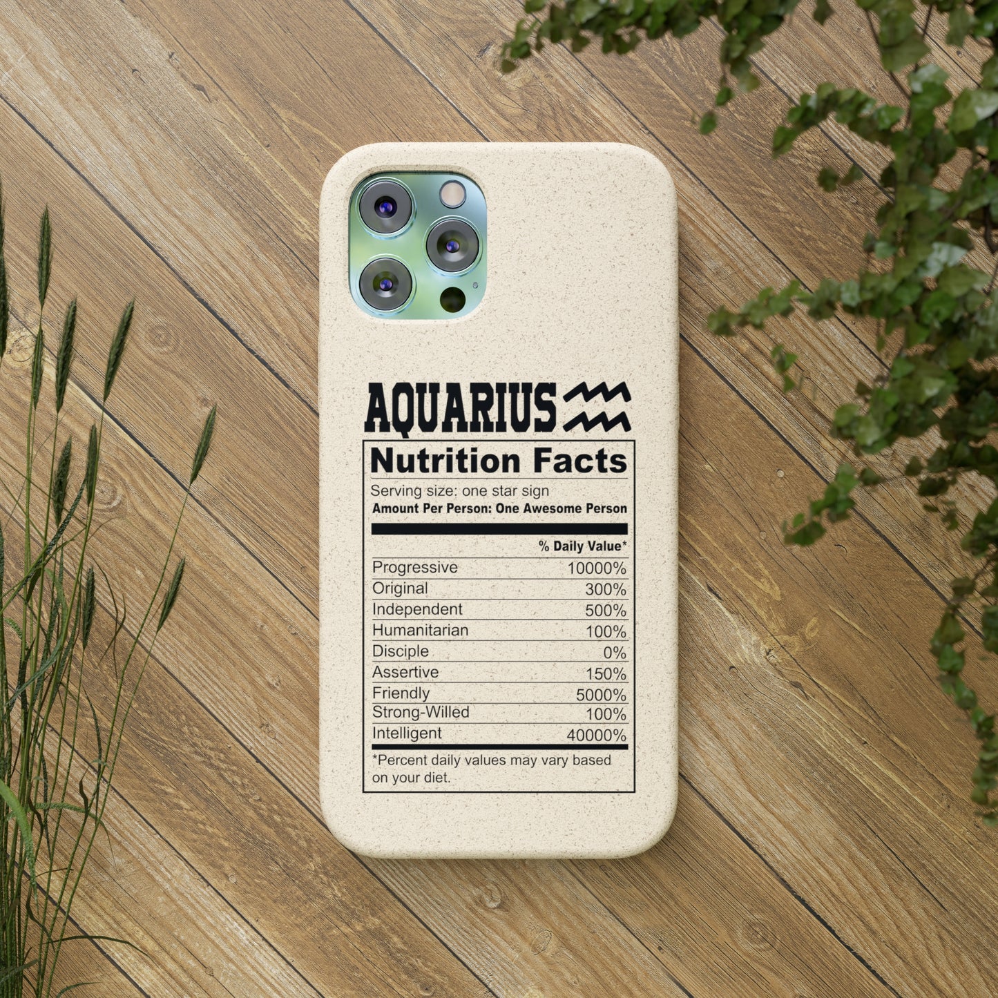 Aquarius Ingredients Biodegradable Phone Case