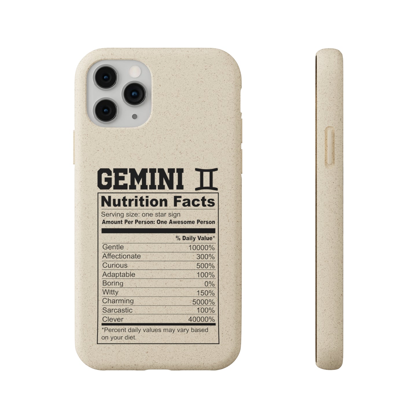 Gemini Ingredients Biodegradable Phone Case