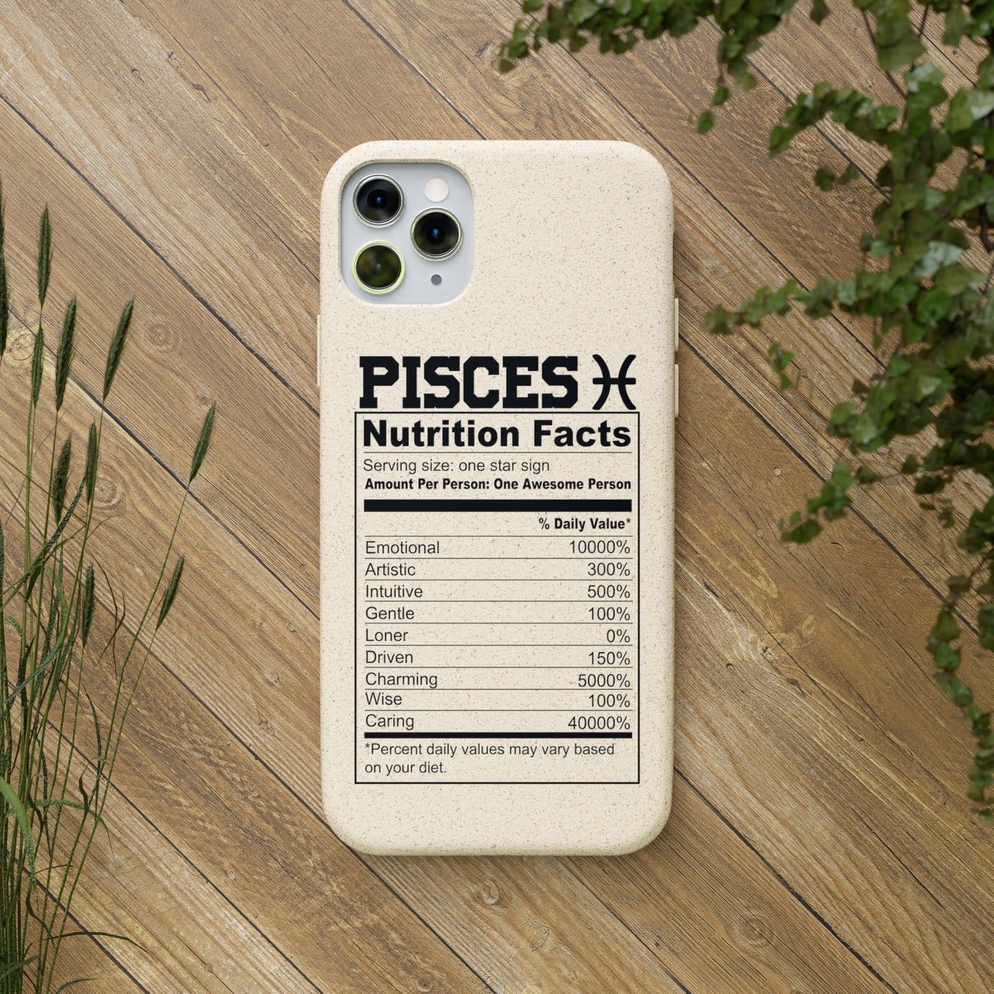 Pisces Ingredients Biodegradable Phone Case