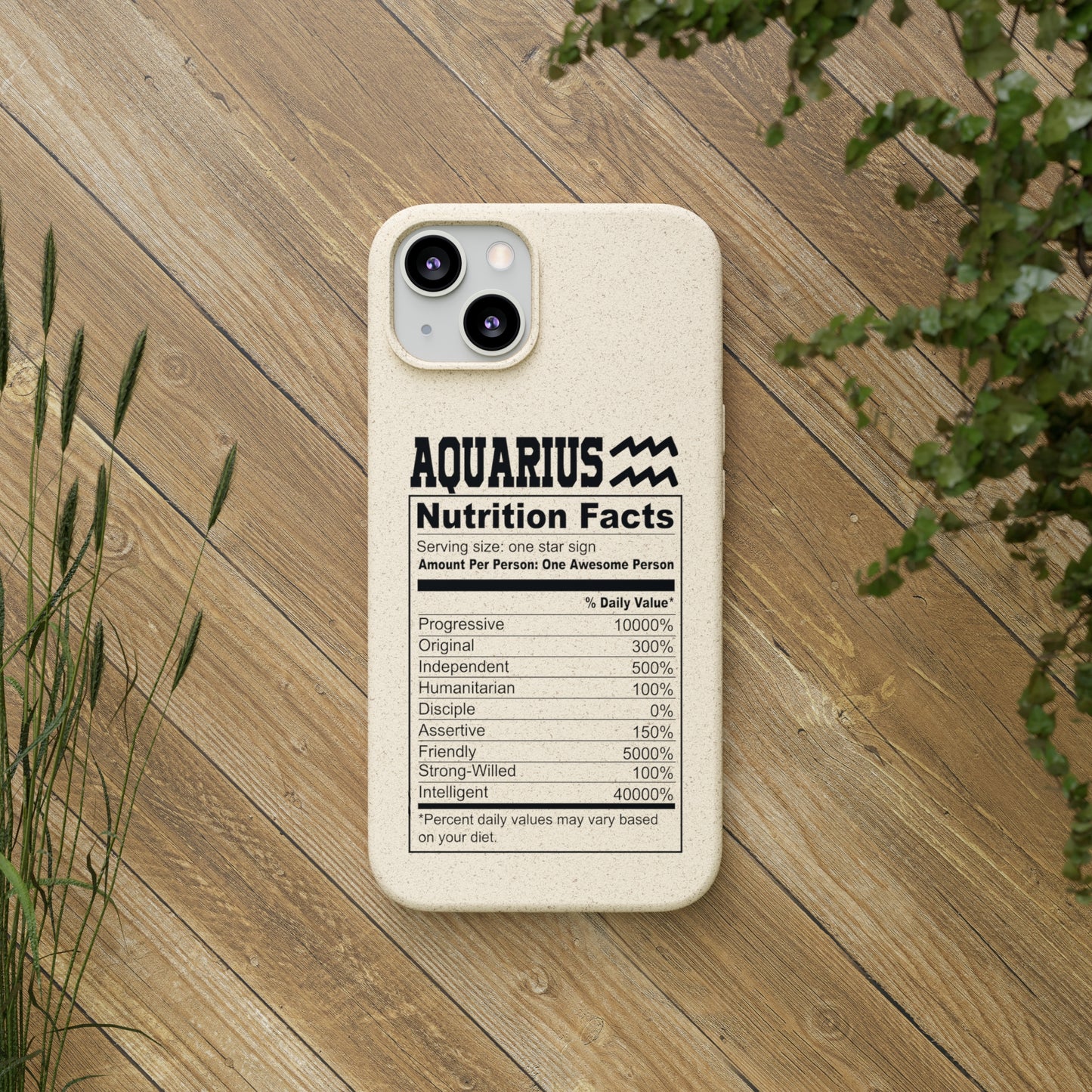 Aquarius Ingredients Biodegradable Phone Case