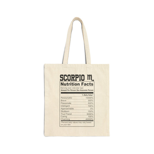 Scorpio Ingredients - Canvas Tote Bag  Eco-Friendly