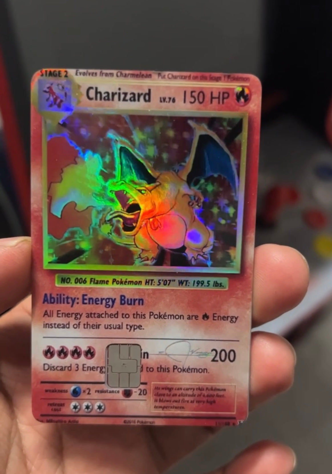 Charizard Holo Rectangle Sticker!