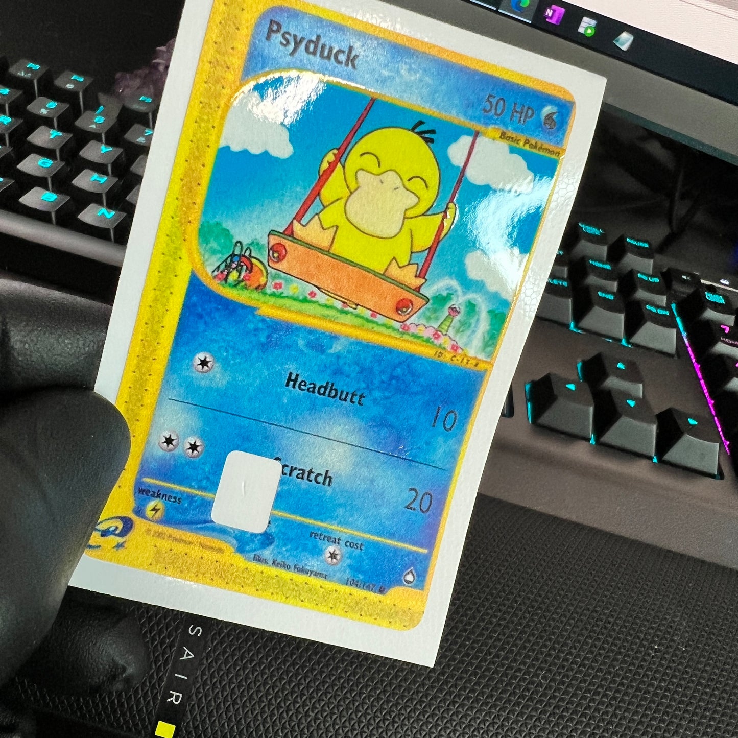 PsyDuck UV Embossed Rectangle Sticker!