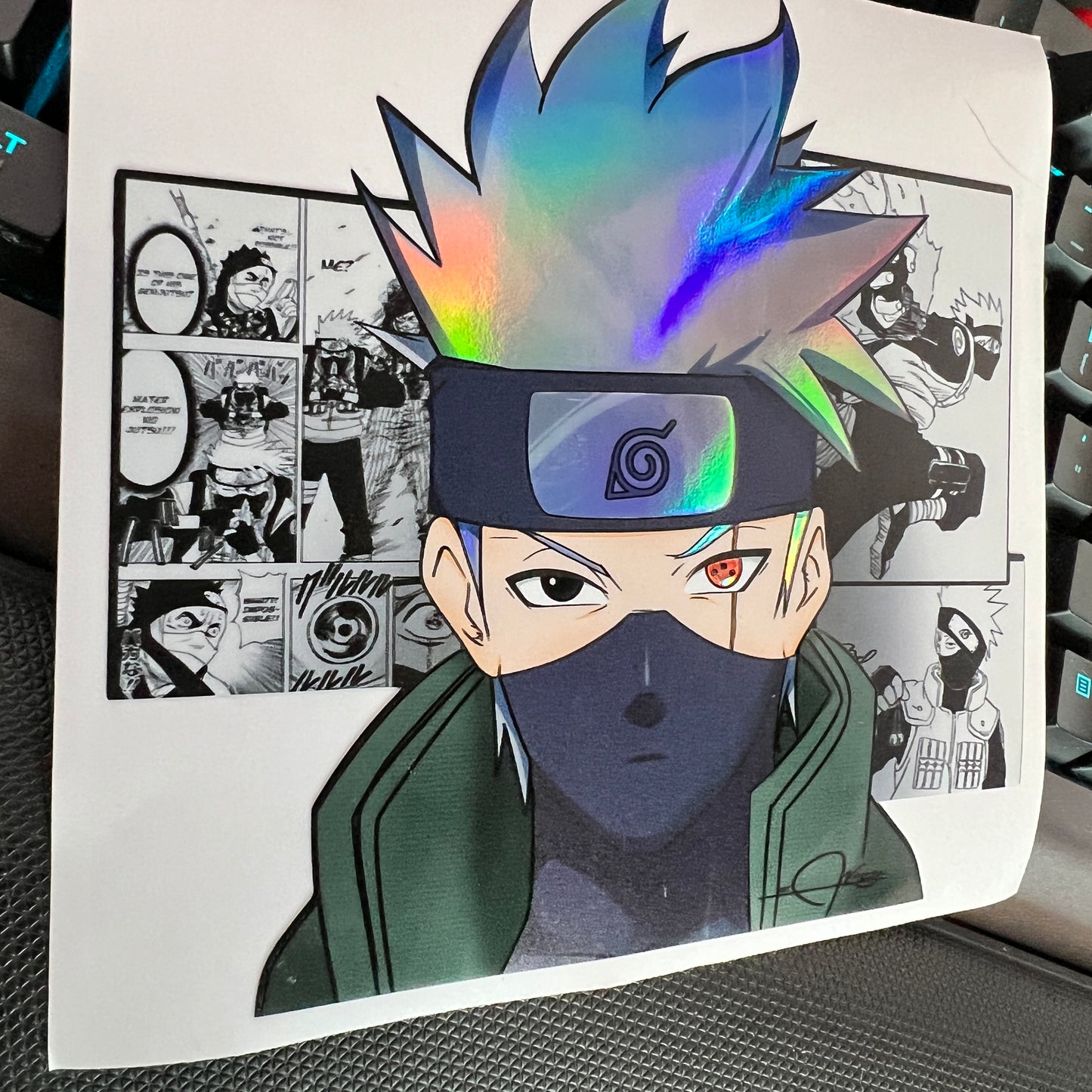 Kakashi Hybrid Manga Premium Holo Sticker