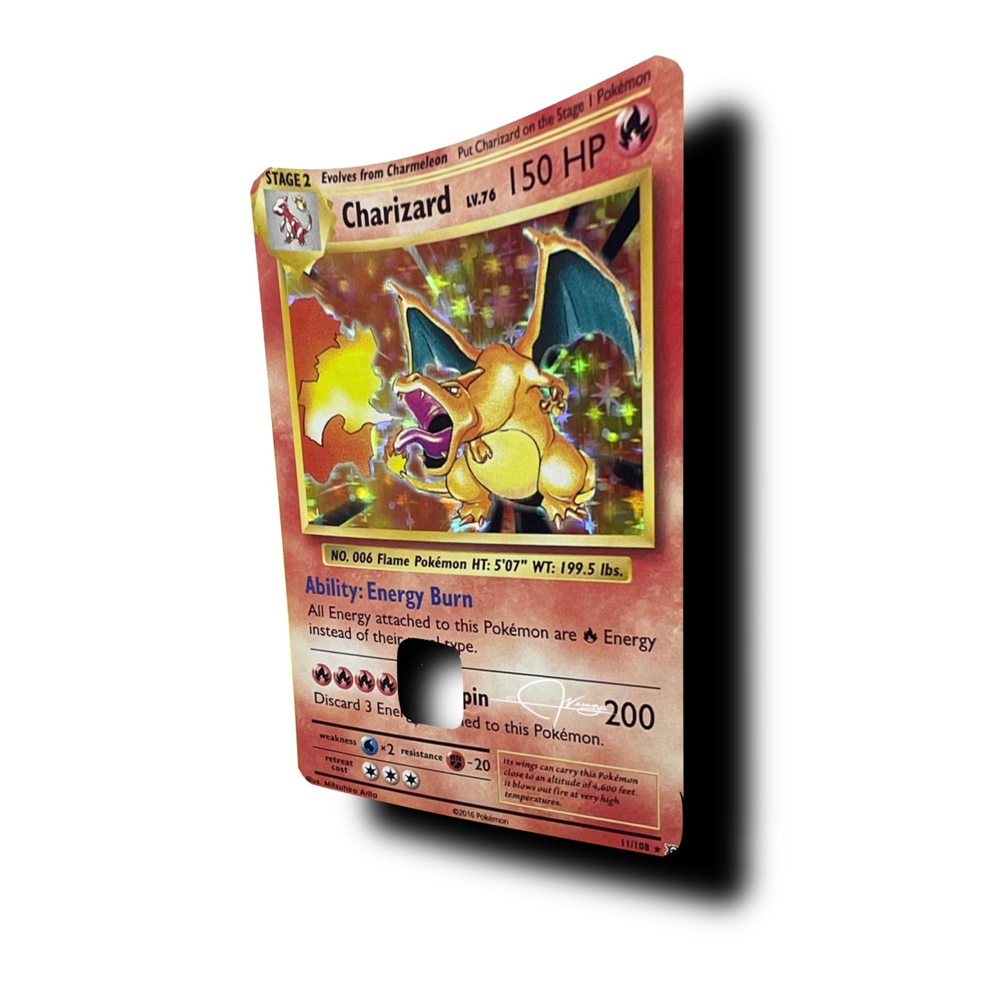 Charizard Holo Rectangle Sticker!