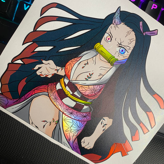 Demon Sister Spot Holographic Sticker