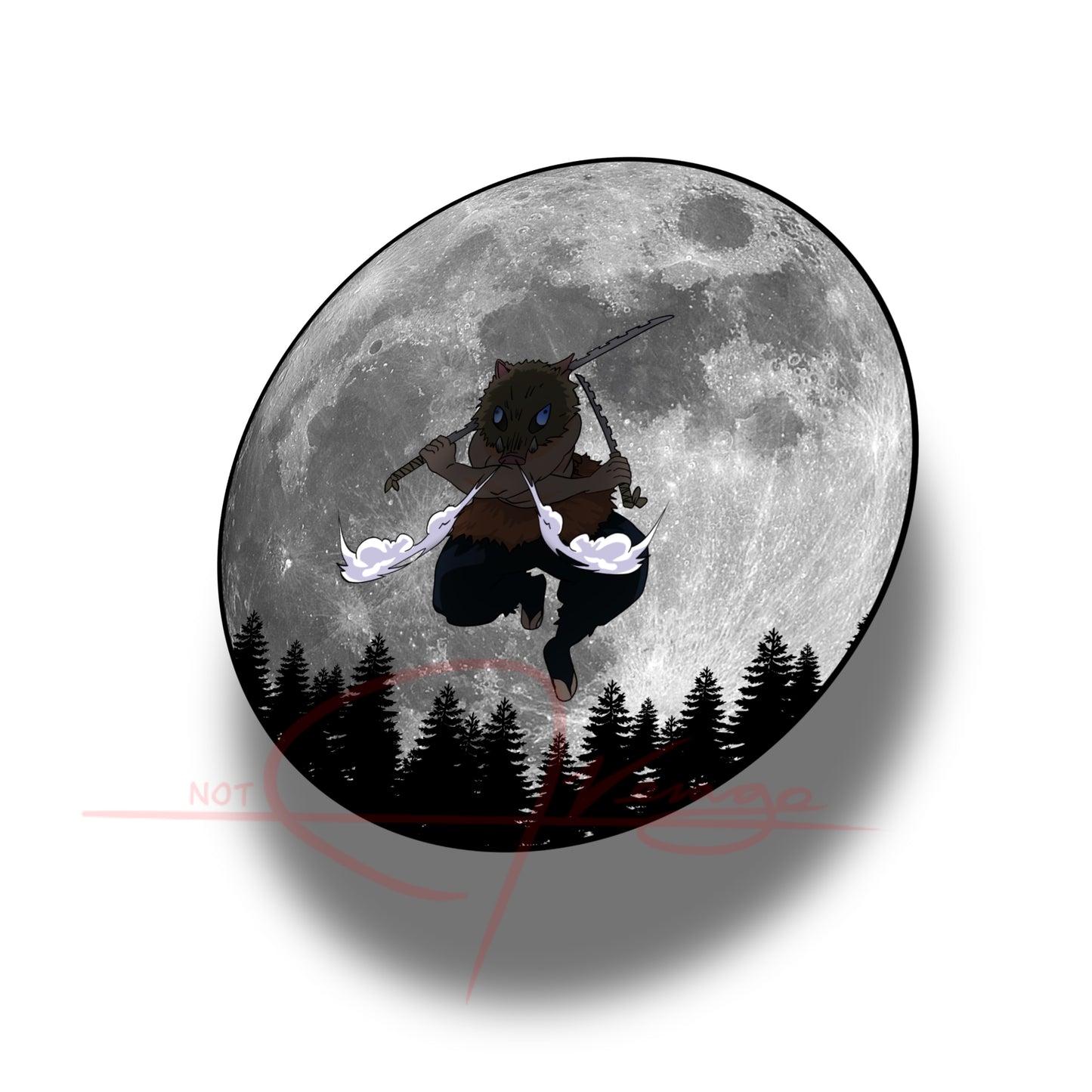 Boar Moon Reflective Sticker !