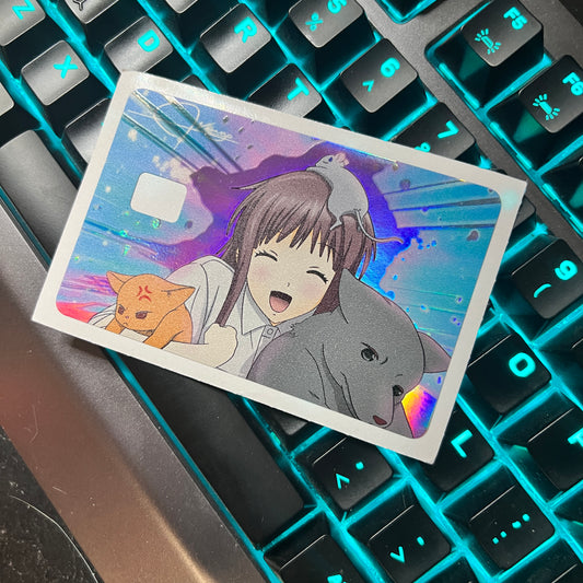 Girl w/ Pets UV Holo Rectangle Sticker!