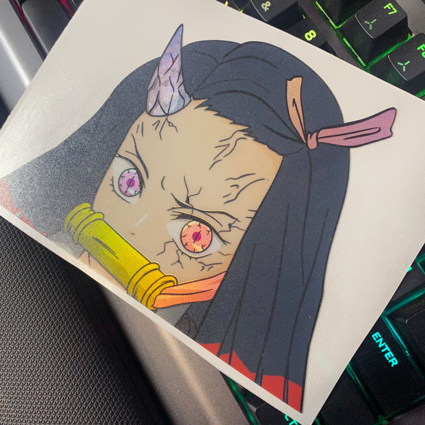 Demon Sister Spot Holographic Sticker